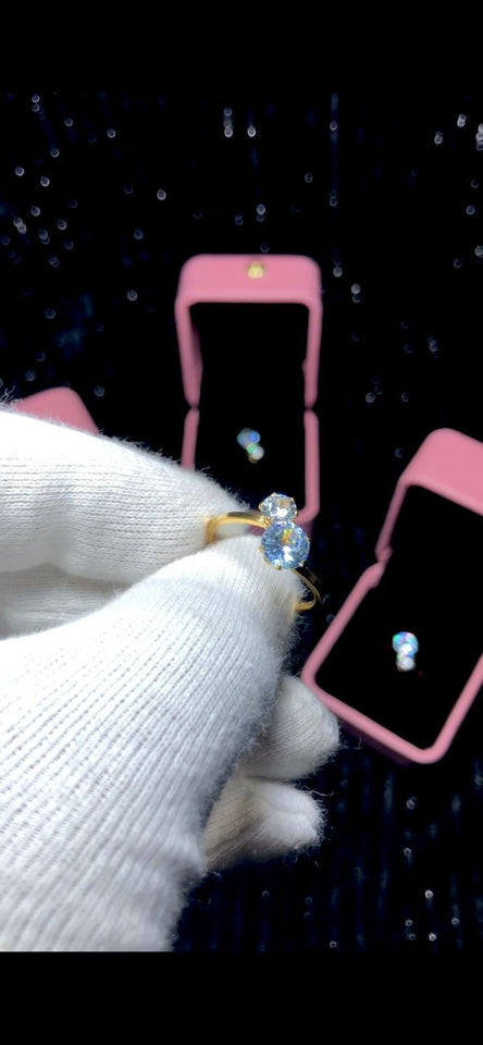 Double Diamond Adjustable Ring