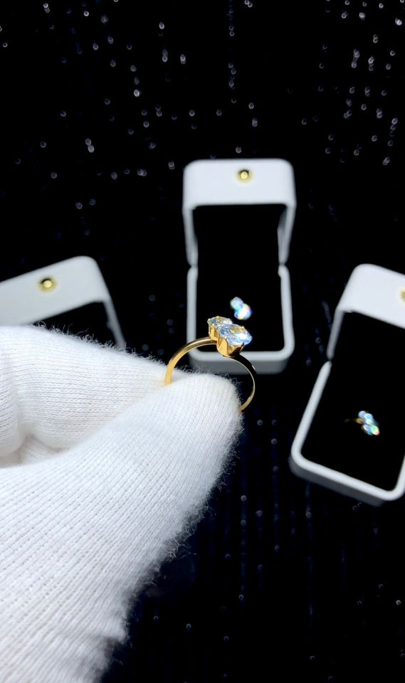 Double Diamond Adjustable Ring