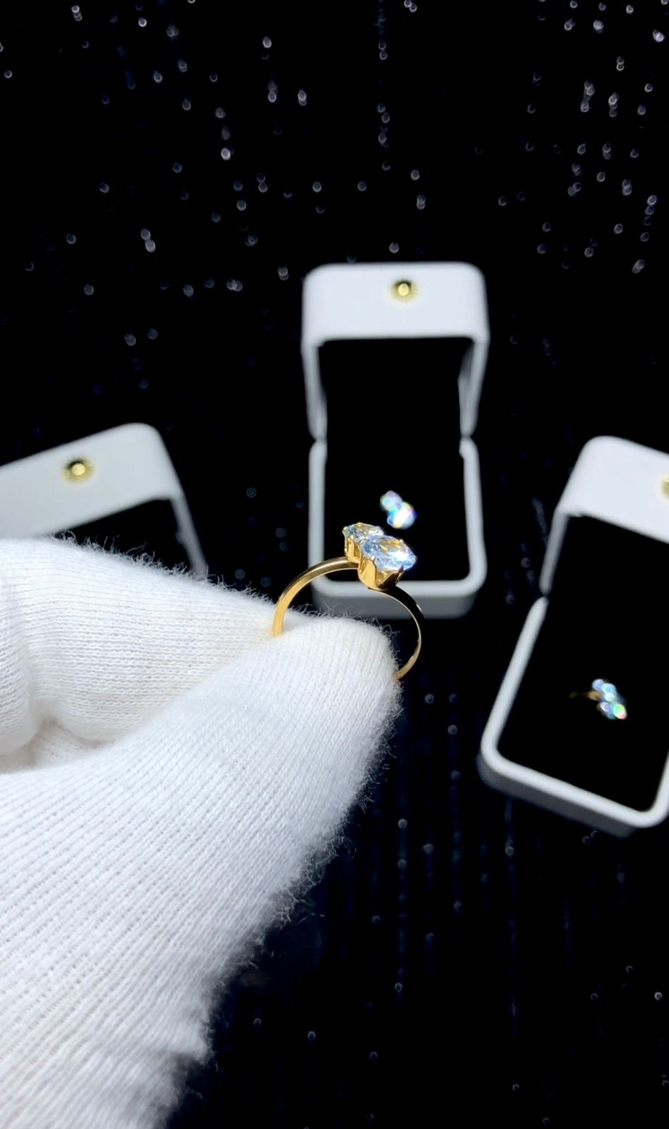 Double Diamond Adjustable Ring